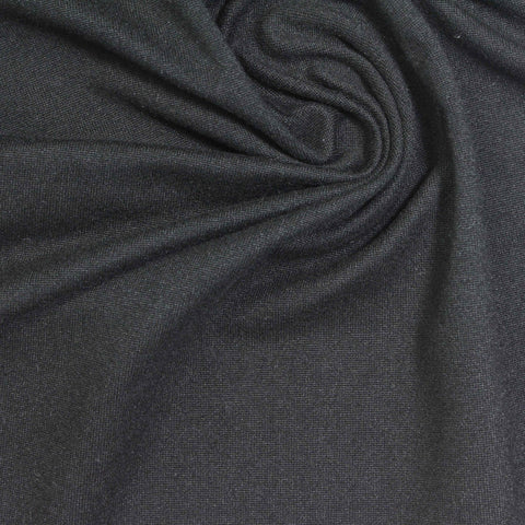Brushed Polyester Stretch Jersey Knit Fabric, 160 gsm — Black