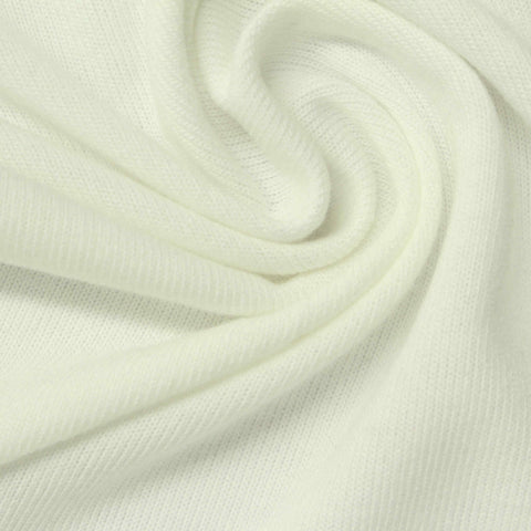 Polyester Viscose Stretch Jersey Knit Fabric, 234 gsm, 158 cm — White