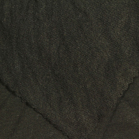 Brushed Viscose Stretch French Terry Fabric, 175 gsm, 160 cm — Green