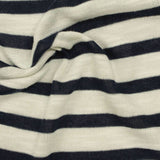 Navy Horizontal-Stripe Jersey Knit, Poly-Viscose — photo 2