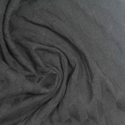 Dark Grey Geometric Rib Knit, Cotton