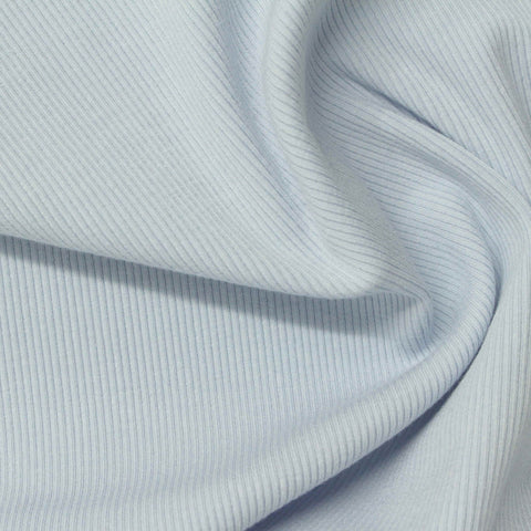 Cotton Viscose Stretch Rib Knit Fabric, 260 gsm, 150 cm — Blue