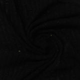 Slub Polyester Viscose Stretch Rib Knit Fabric, 200 gsm — Black — photo 2