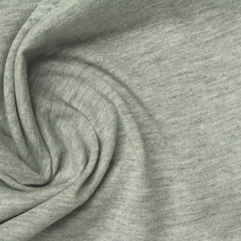 Light Grey Marl Jersey Knit, Poly-Cotton, 180 gsm