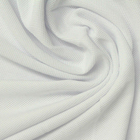 100% Polyester Piqué Knit Fabric, 175 gsm, 180 cm — White