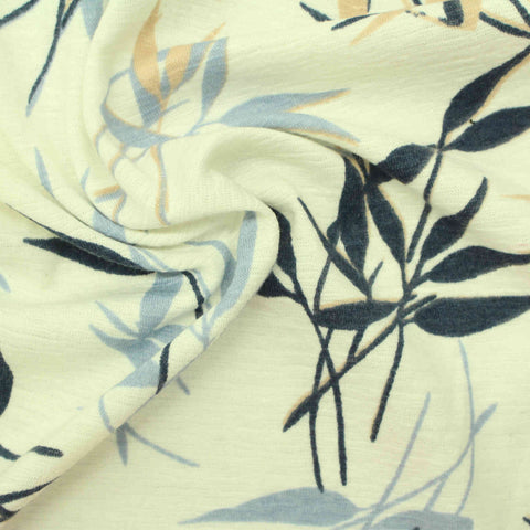 Light Blue Leaves Knit, Polyester
