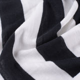 Black Horizontal-Stripe Jersey Knit, Polyester — photo 2