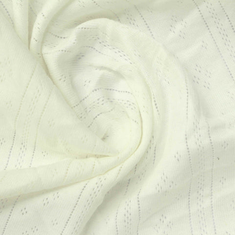 Off-White Eyelet Rib Knit, Cotton