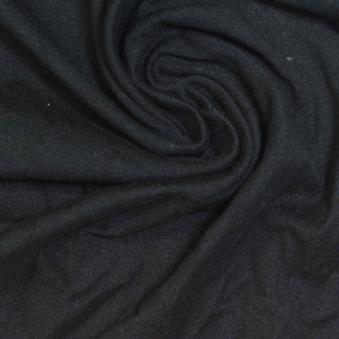 Polyester Stretch Jersey Knit Fabric, 220 gsm, 175 cm — Black