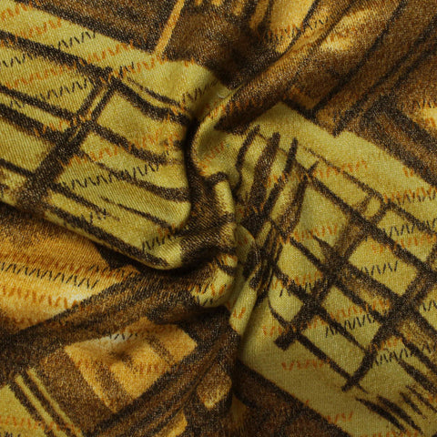 Brown Lines Jersey Knit, Viscose