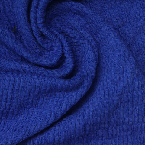 Cotton Polyester Stretch Crepe Fabric, 215 gsm, 130 cm — Blue