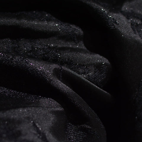 Black Tone-on-Tone Floral Jacquard, Polyester, 240 gsm