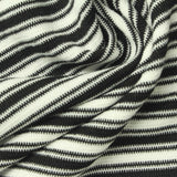 Black Horizontal-Stripe Rib Knit, Poly-Viscose — photo 2