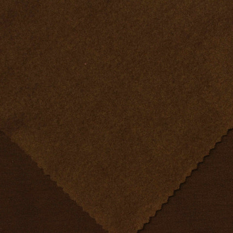 Brushed Polyester Modal Stretch French Terry Fabric, 245 gsm, 157 cm — Brown