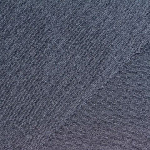 Dark Blue-Grey Marl Ponte Knit, Cotton-Poly