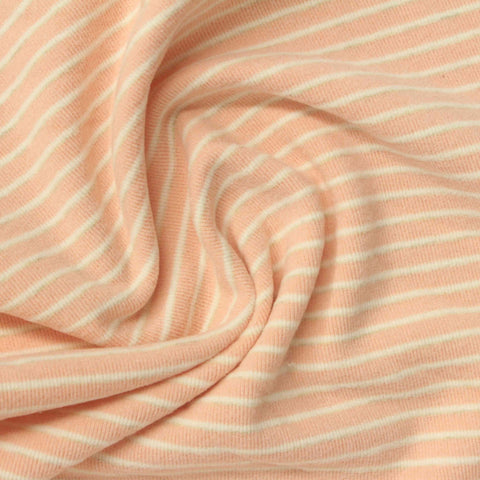 Peach Horizontal-Stripe Velvet, Polyester