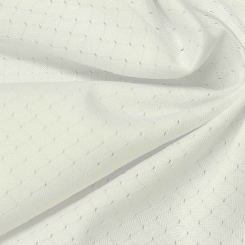 White Tone-on-Tone Diamond Mesh, Polyester