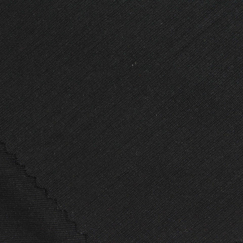 Cotton Polyester Ponte Knit Fabric, 160 gsm — Black