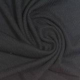 Polyester Stretch Rib Knit Fabric, 170 gsm, 142 cm — Black — photo 2