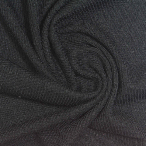 Black Ribbed Rib Knit, Polyester
