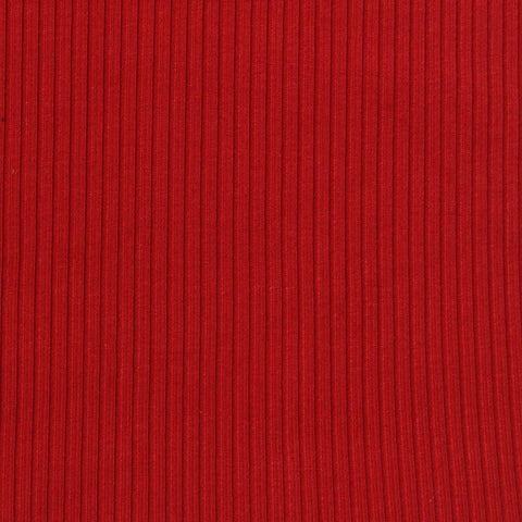 Viscose Stretch Rib Knit Fabric, 370 gsm, 130 cm — Red