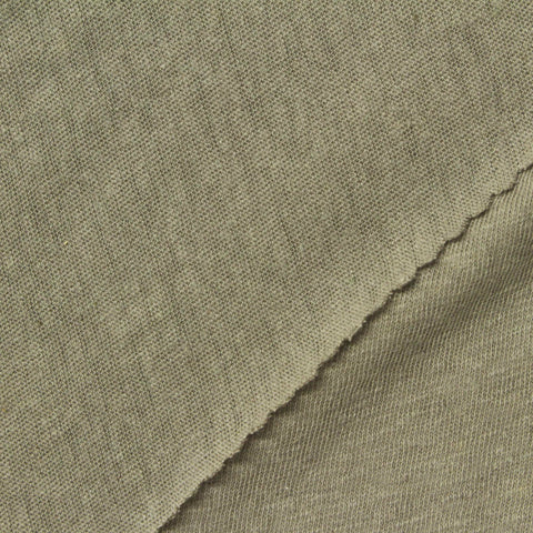 Olive Marl Jersey Knit, Cotton-Linen