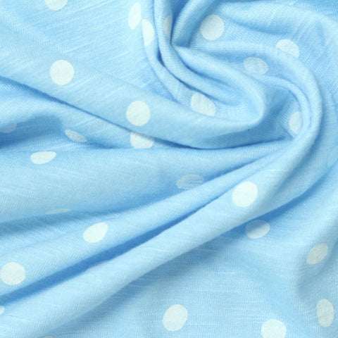 White Dots Jersey Knit, Poly-Viscose, 170 gsm
