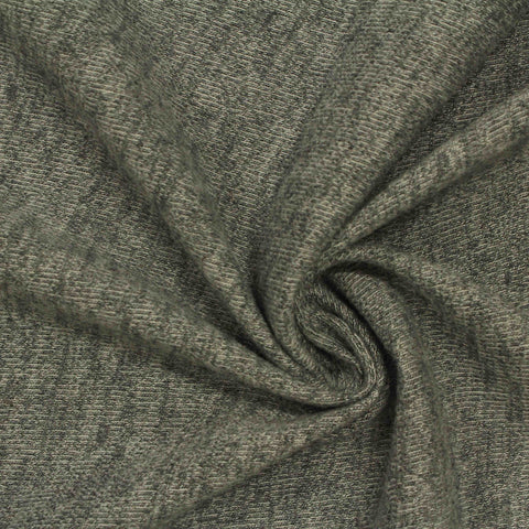 Dark Grey Heathered-Marl Jersey Knit, Cotton-Poly, 200 gsm