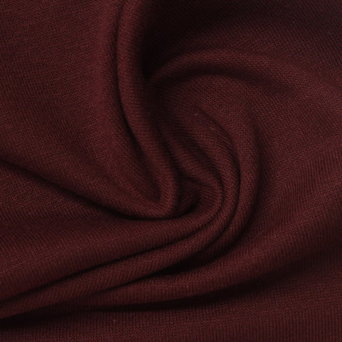 Polyester Cotton French Terry Fabric, 240 gsm, 170 cm — Red