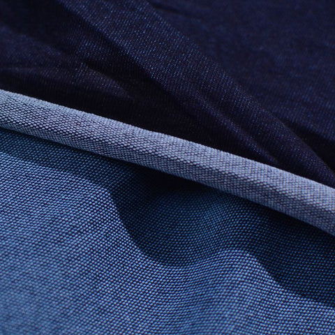 Dark Blue Marl Denim, Cotton, 173 cm