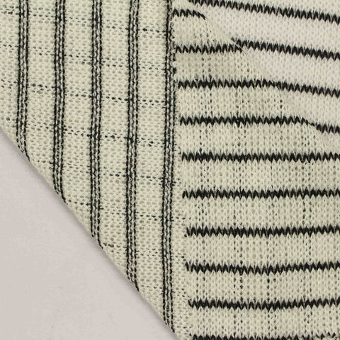 Black Horizontal-Stripe Chunky Knit, 142 gsm