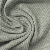 Heather Polyester Viscose Stretch Rib Knit Fabric, 304 gsm, 128 cm — Grey — photo 2