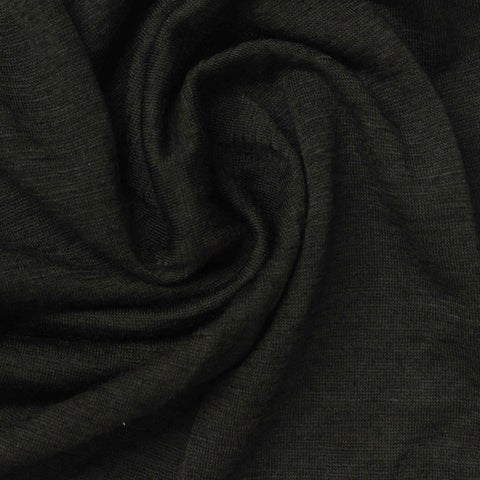 100% Wool Jersey Knit Fabric, 150 gsm, 133 cm — Black