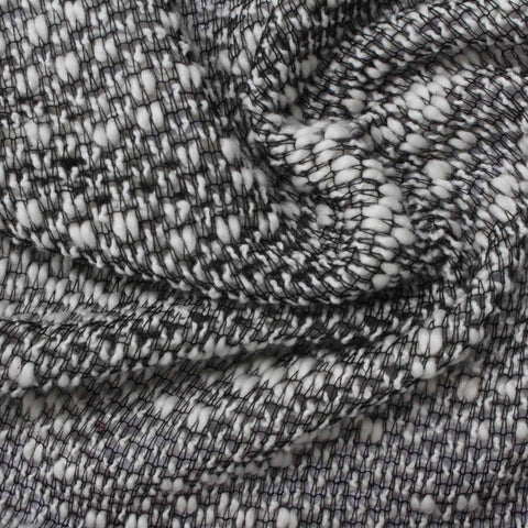 Black Marl Chunky Knit, Cotton-Poly, 180 gsm