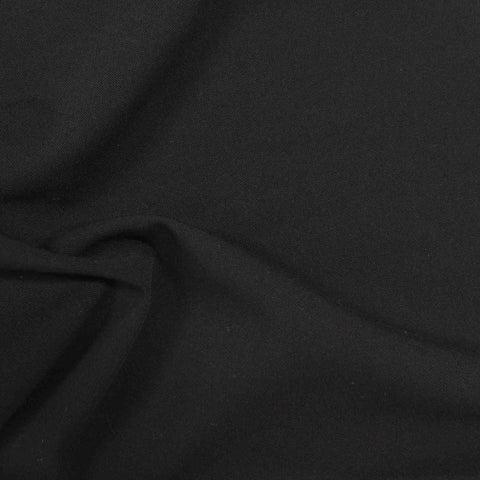 Polyester Viscose Stretch Woven Fabric, 230 gsm — Black