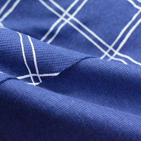 White Irregular-Check Waffle Knit, Viscose