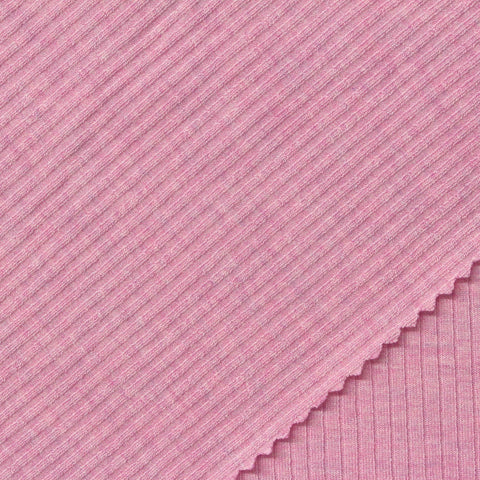 Pink Marl Rib Knit, Viscose