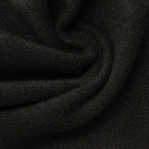 Brushed Nylon Stretch Knit Fabric, 210 gsm, 155 cm — Black