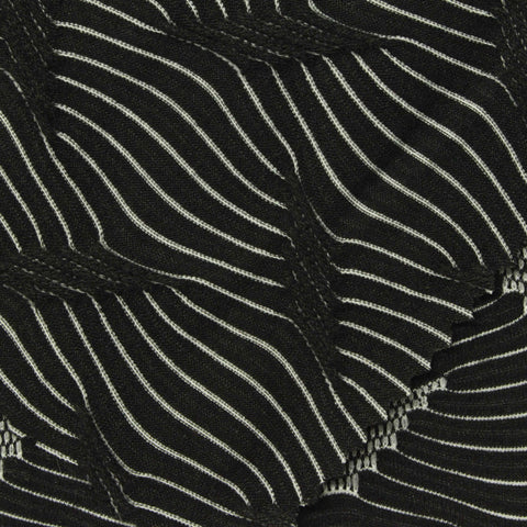 Jacquard Polyester Stretch Crepe Fabric, 184 gsm, 158 cm — Black