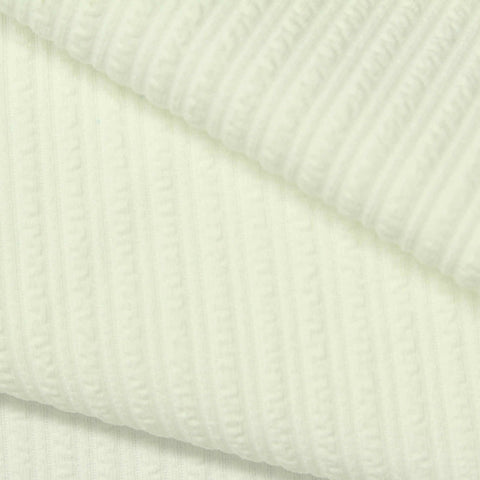 White Textured-Line Rib Knit