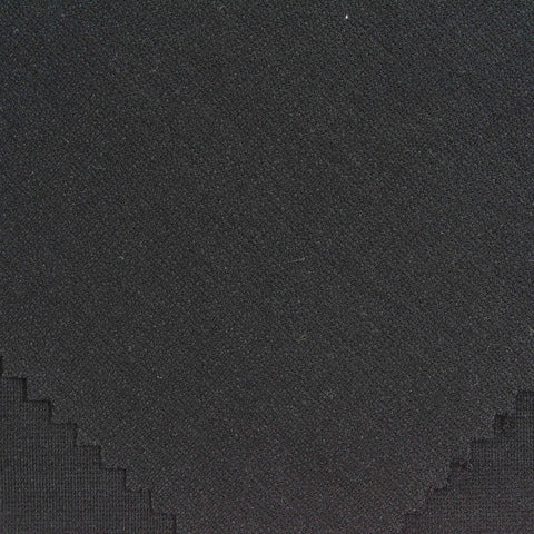 Viscose Nylon Stretch Ponte Knit Fabric, 260 gsm, 160 cm — Black, ref EF-249954