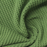 Brushed Polyester Stretch Waffle Knit Fabric, 250 gsm, 145 cm — Green — photo 2