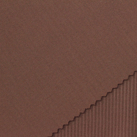 Brown Ribbed Scuba Knit, Poly-Modal