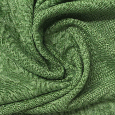 Heathered Green Marl Jersey Knit, Viscose-Poly, 200 gsm