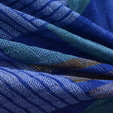 Blue Plaid Chunky Knit, Polyester — photo 2