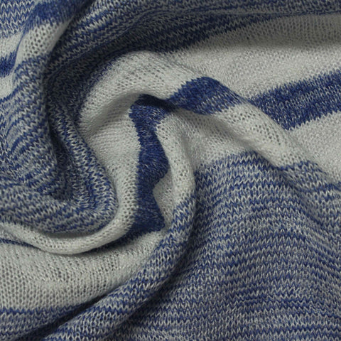 White Horizontal-Stripe Knit, Viscose-Poly, 160 gsm