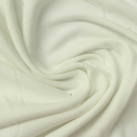 100% Cotton Interlock Knit Fabric, 220 gsm, 165 cm — White