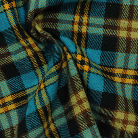Black Plaid Twill, Cotton, 145 cm, ref EF-206441