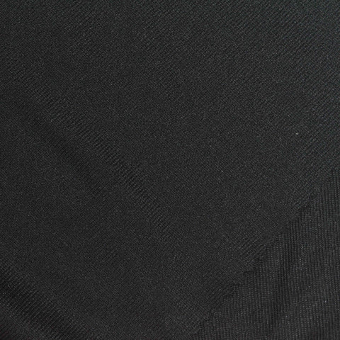 100% Polyester Rib Knit Fabric, 140 gsm, 175 cm — Black