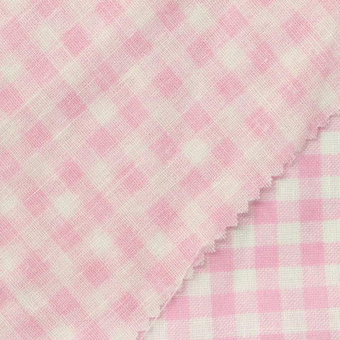 Pink Gingham French Terry, Polyester